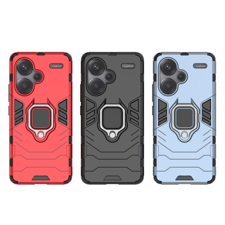 For Xiaomi Redmi Note 13 Pro+ Shockproof PC + TPU Holder Phone Case(Navy Blue)