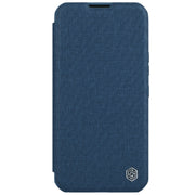 For iPhone 15 Pro NILLKIN QIN Series Pro Fabric Textured Leather Phone Case(Blue)