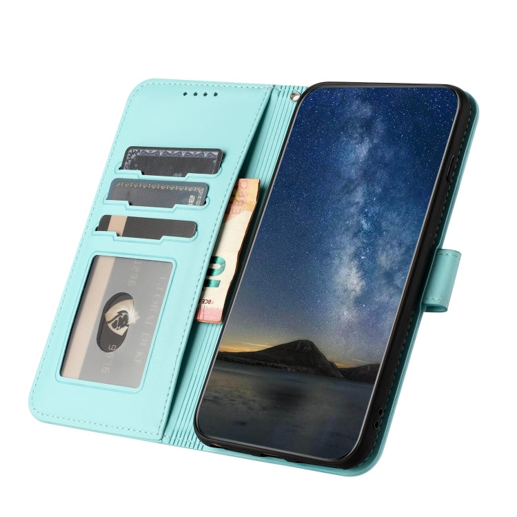 For Samsung Galaxy A24 4G Datura Flower Embossed Flip Leather Phone Case(Light blue)