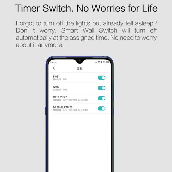 Original Xiaomi Youpin Aqara Smart Wall Switch D1, Zero FireWire Three Button Version