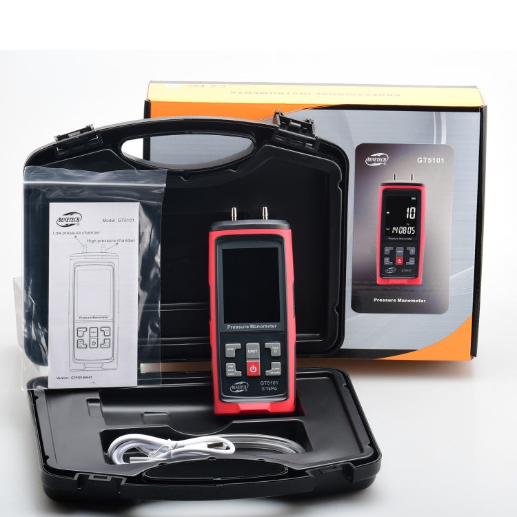 BENETECH GT5101 LCD Display Differential Pressure Meter, Specification:50KPa
