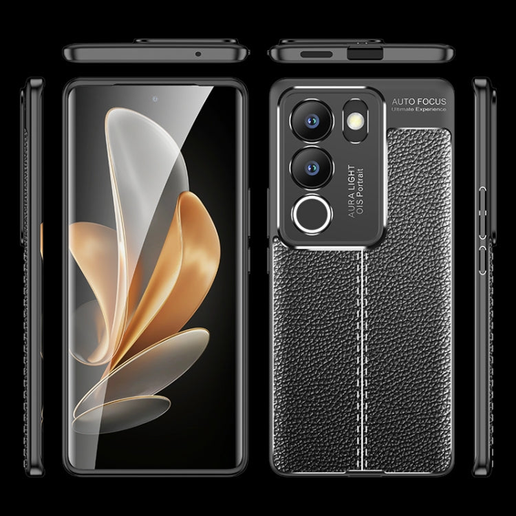 For vivo S17/S17 Pro/V29 5G Litchi Texture Shockproof TPU Phone Case(Black)