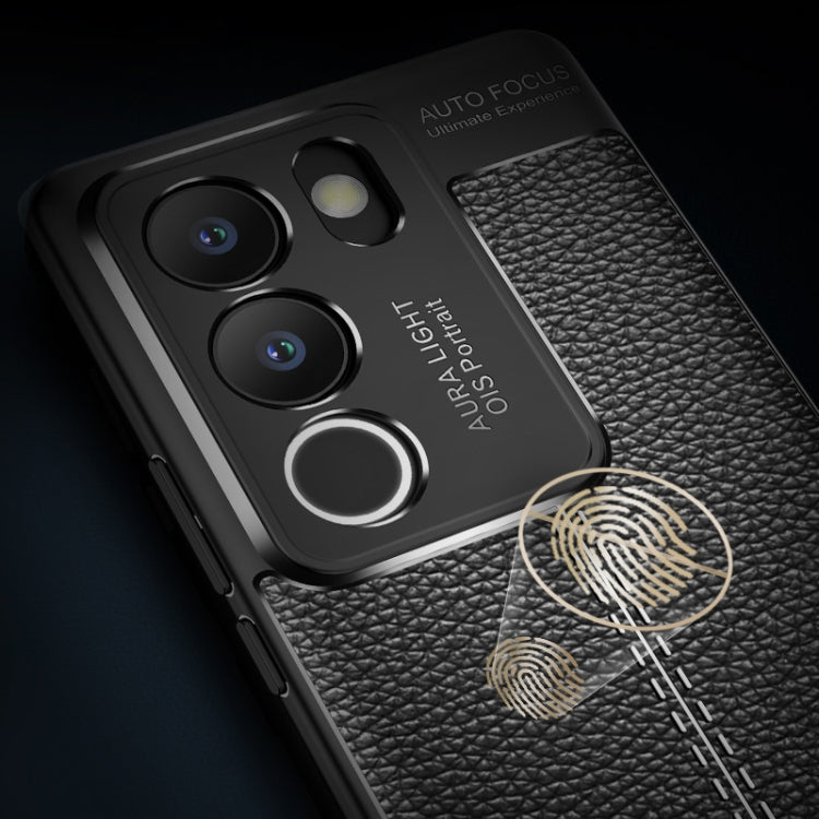 For vivo S17/S17 Pro/V29 5G Litchi Texture Shockproof TPU Phone Case(Black)