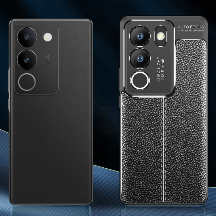 For vivo S17/S17 Pro/V29 5G Litchi Texture Shockproof TPU Phone Case(Black)