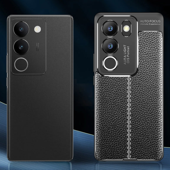 For vivo S17/S17 Pro/V29 5G Litchi Texture Shockproof TPU Phone Case(Black)