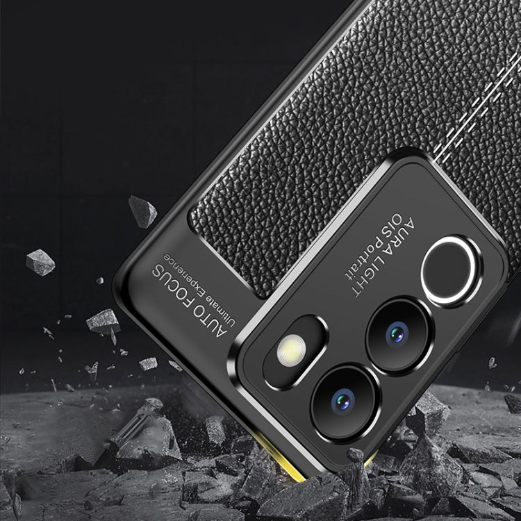 For vivo S17/S17 Pro/V29 5G Litchi Texture Shockproof TPU Phone Case(Black)