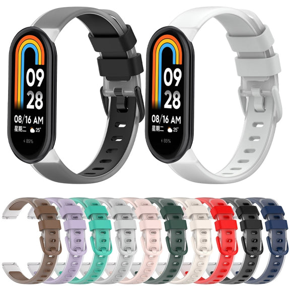 12mm Universal Two Color Transparent Silicone Watch Band(Light Grey)