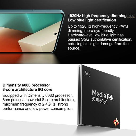 Xiaomi Redmi Note 13 5G, 8GB+128GB,  6.67 inch MIUI 14 Mediatek Dimensity 6080 Octa Core up to 2.4GHz, Network: 5G(White)