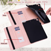 For Samsung Galaxy Tab A9+ Tree & Deer Embossed Leather Tablet Case(Pink)