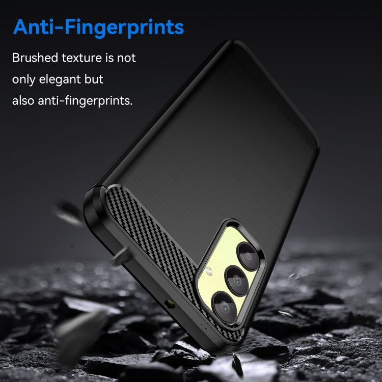 For Samsung Galaxy A25 5G Brushed Texture Carbon Fiber TPU Phone Case(Black)