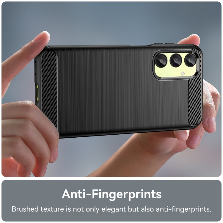 For Samsung Galaxy A25 5G Brushed Texture Carbon Fiber TPU Phone Case(Black)