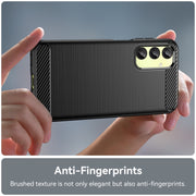 For Samsung Galaxy A25 5G Brushed Texture Carbon Fiber TPU Phone Case(Black)