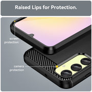 For Samsung Galaxy A25 5G Brushed Texture Carbon Fiber TPU Phone Case(Black)