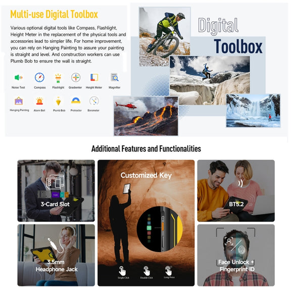 Ulefone Armor Pad 2 Rugged Tablet PC, 16GB+256GB 11 inch Android 13 MediaTek Helio G99 Octa Core 4G Network EU Plug(Yellow)