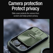 For iPhone 15 Pro Max NILLKIN Shockproof CamShield Armor Protective Case with Invisible Ring Holder(Green)