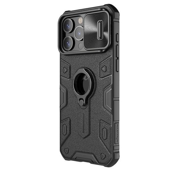 For iPhone 15 Pro NILLKIN Shockproof CamShield Armor Protective Case with Invisible Ring Holder(Black)