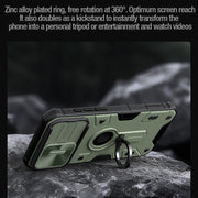 For iPhone 15 Pro NILLKIN Shockproof CamShield Armor Protective Case with Invisible Ring Holder(Green)