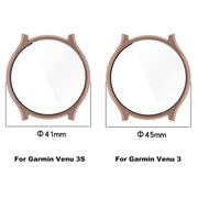 Compatible with Garmin Venu 3S PC + Tempered Glass Film Integrated Watch Case(Black)