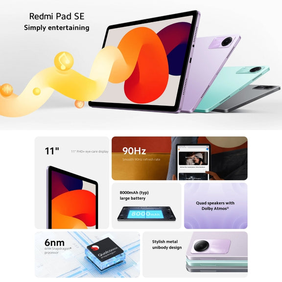 Xiaomi Redmi Pad SE 11 inch, 6GB+128GB, MIUI Pad 14 OS Qualcomm Snapdragon 680 Octa Core, Not Support Google Play(Grey)