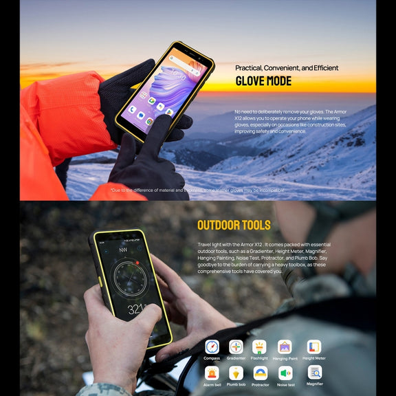 Ulefone Armor X12, 3GB+32GB, Rugged Phone, Face Unlock, 5.45 inch Android 13 Go MediaTek Helio A22 Quad Core, Network: 4G, NFC(Less Green)