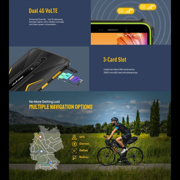 Ulefone Armor X12, 3GB+32GB, Rugged Phone, Face Unlock, 5.45 inch Android 13 Go MediaTek Helio A22 Quad Core, Network: 4G, NFC(All Black)