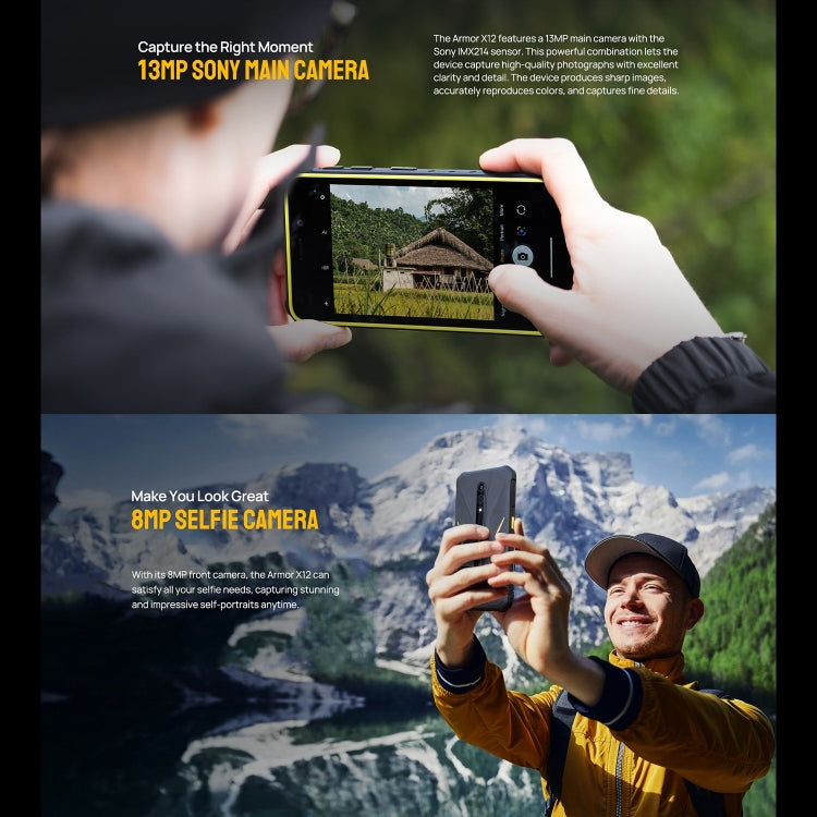 Ulefone Armor X12, 3GB+32GB, Rugged Phone, Face Unlock, 5.45 inch Android 13 Go MediaTek Helio A22 Quad Core, Network: 4G, NFC(All Black)