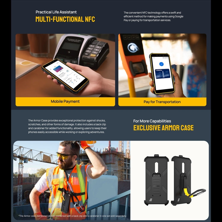 Ulefone Armor X12, 3GB+32GB, Rugged Phone, Face Unlock, 5.45 inch Android 13 Go MediaTek Helio A22 Quad Core, Network: 4G, NFC(All Black)