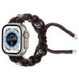 For Apple Watch Ultra 2 49mm Silk Silver Beads Braided Watch Band(Coffee) - Watch Bands by PMC TechLife | Online Shopping South Africa | PMC TechLife