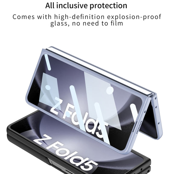 For Samsung Galaxy Z Fold5 5G GKK Integrated Ultra-thin PC Phone Case with Pen Slots, No Include Pen(Black)