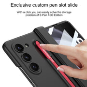 For Samsung Galaxy Z Fold5 5G GKK Integrated Fold Hinge Phone Case with Pen Slots, No Include Pen(Black)