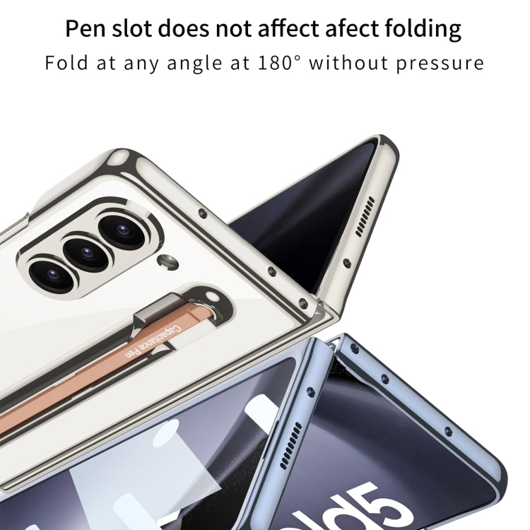 For Samsung Galaxy Z Fold5 5G GKK Integrated PC Phone Case with Pen Slot, No Include Pen(Blue)