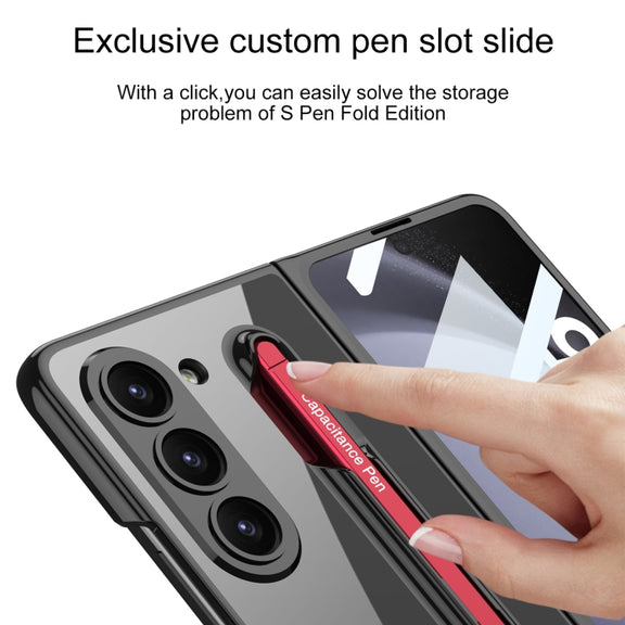For Samsung Galaxy Z Fold5 5G GKK Integrated PC Phone Case with Pen Slot, No Include Pen(Blue)