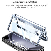 For Samsung Galaxy Z Fold5 5G GKK Integrated PC Phone Case with Pen Slot, No Include Pen(Blue)