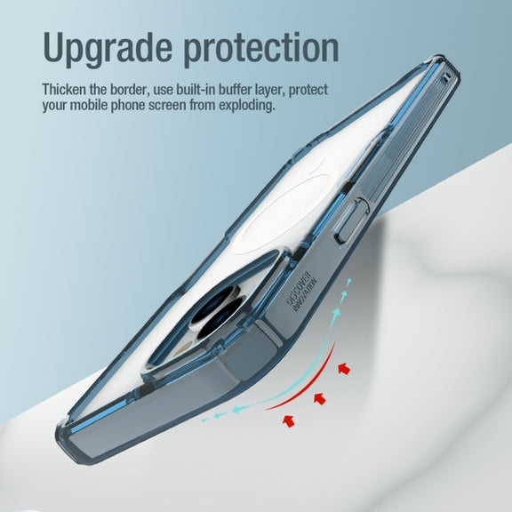 For iPhone 15 NILLKIN Ultra Clear Magsafe PC + TPU Phone Case(Blue)