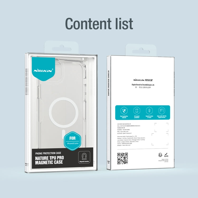 For iPhone 15 NILLKIN Ultra Clear Magsafe PC + TPU Phone Case(Blue)