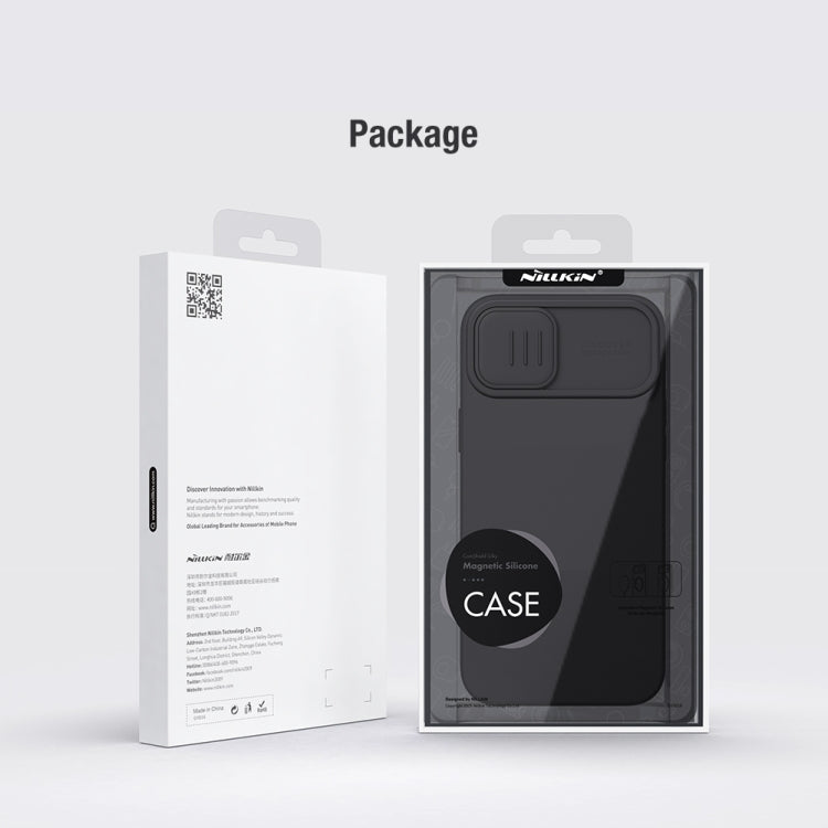 For iPhone 15 Plus NILLKIN CamShield MagSafe Liquid Silicone Phone Case(Black)