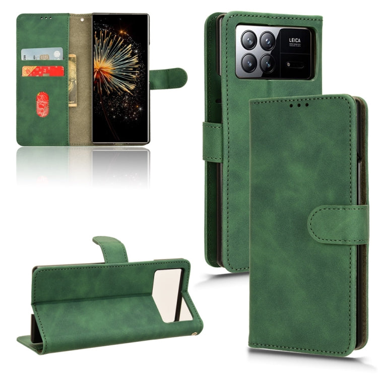 For Xiaomi Mix Fold 3 Skin Feel Magnetic Flip Leather Phone Case(Green)