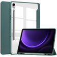 For Samsung Galaxy Tab S9 FE / S10 FE Acrylic 3-folding Smart Leather Tablet Case with Pen Slot(Dark Green) - free shipping - PMC TechLife - Order now!