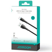 JOYROOM SA32-AC3 Starry Series 3A USB to USB-C / Type-C Fast Charging Data Cable, Length:1m(Black)