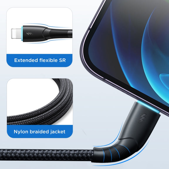 JOYROOM SA32-AL3 Starry Series 3A USB to 8 Pin Fast Charging Data Cable, Length:1m(Black)