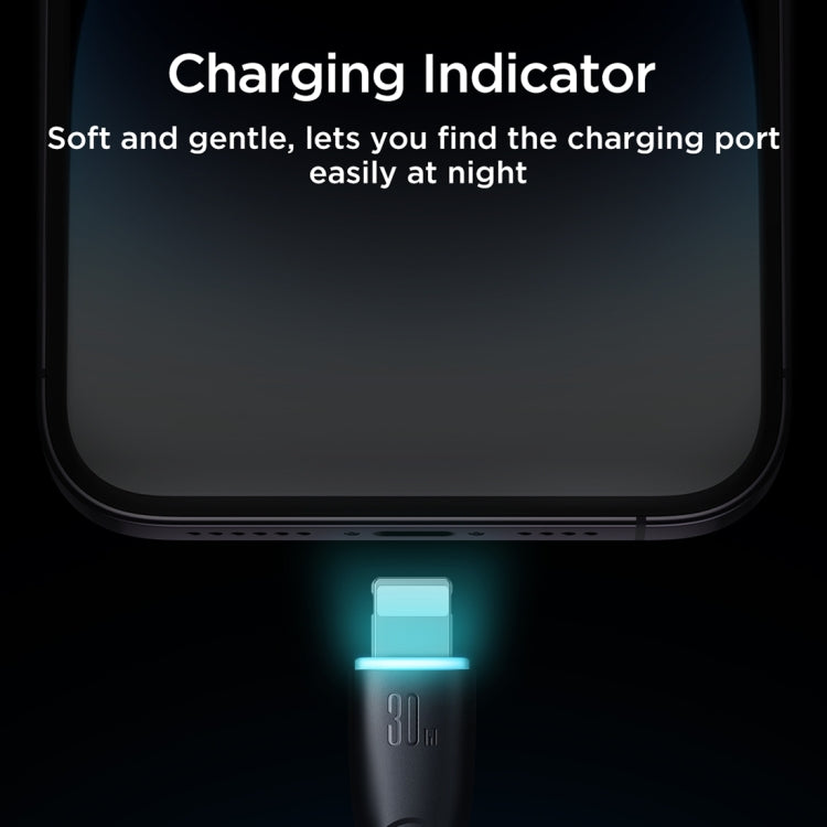 JOYROOM SA32-CL3 Starry Series 30W USB-C / Type-C to 8 Pin Fast Charging Data Cable, Length:1m(Black)