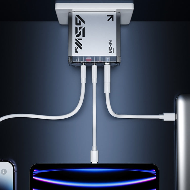 WK WP-U156 Pioneer Series 65W USB+Dual USB-C/Type-C GaN Charger(Silver)