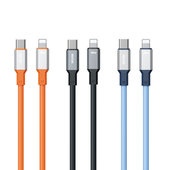 WK WDC-17 PD 20W USB-C/Type-C to 8 Pin Silicone Data Cable, Length: 1.2m(Blue)