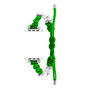 For Apple Watch SE 44mm Paracord Row Beads Drawstring Braided Watch Band(Green)
