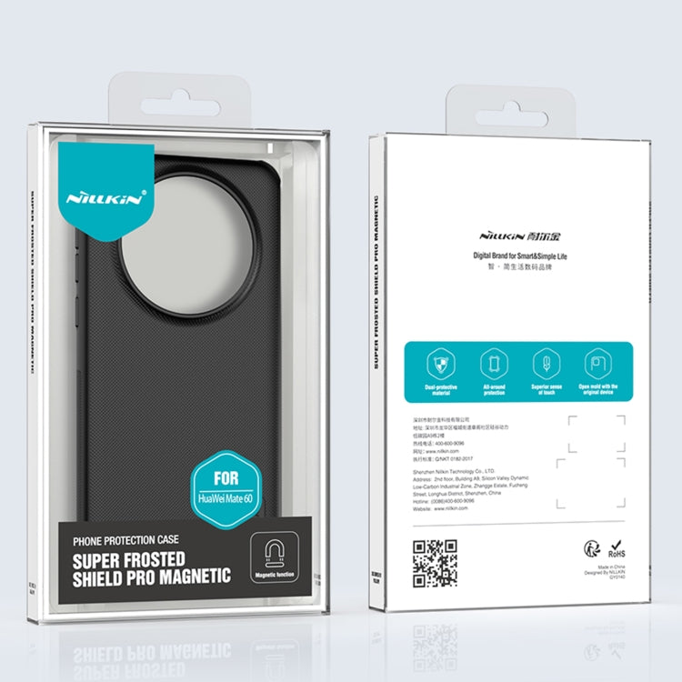 For Huawei Mate 60 NILLKIN Frosted Shield Pro Magnetic Magsafe Phone Case(Black)