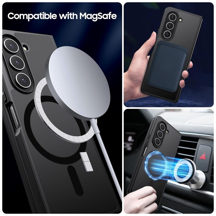 For Samsung Galaxy Z Fold5 MagSafe Ultra-thin Translucent PC+TPU Phone Case(Black)