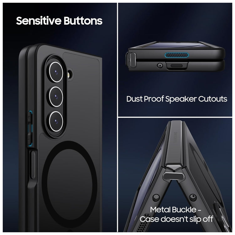 For Samsung Galaxy Z Fold5 MagSafe Ultra-thin Translucent PC+TPU Phone Case(Black)