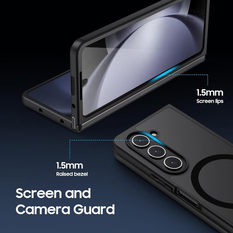 For Samsung Galaxy Z Fold5 MagSafe Ultra-thin Translucent PC+TPU Phone Case(Black)