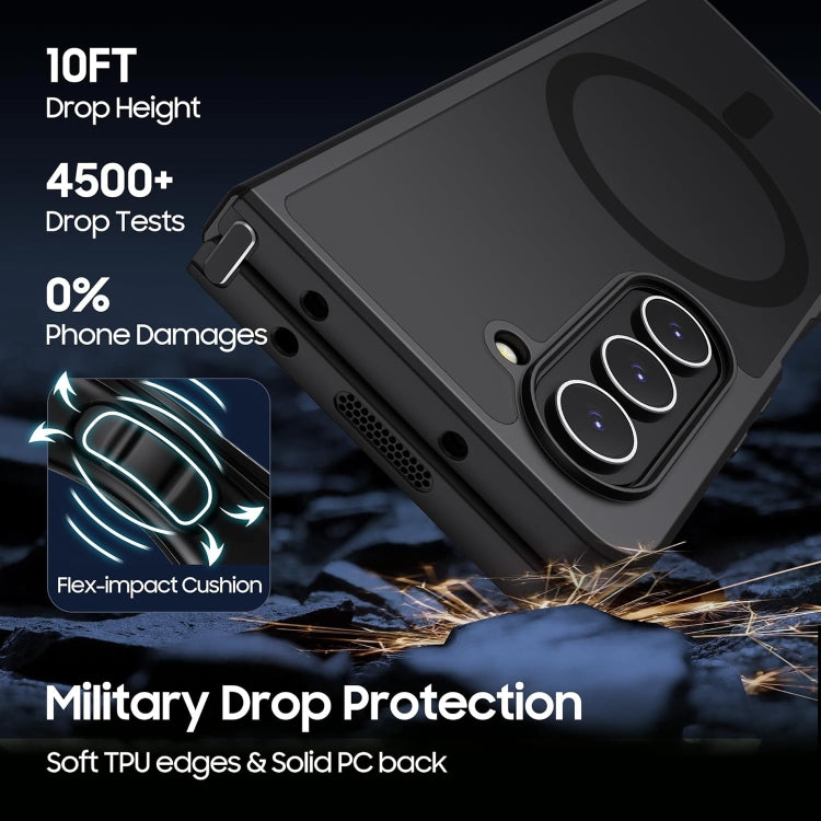 For Samsung Galaxy Z Fold5 MagSafe Ultra-thin Translucent PC+TPU Phone Case(Black)