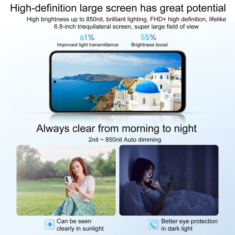 Honor Play8T, 12GB+256GB,  6.8 inch MagicOS 7.2 Dimensity 6080 Octa Core up to 2.4GHz, Network: 5G, OTG, Not Support Google Play(Silver)